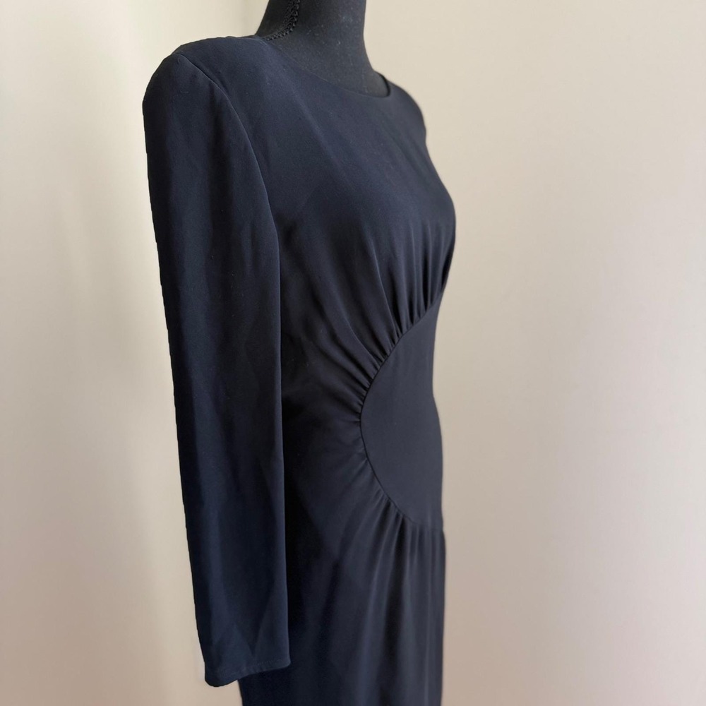 Vtg Valentino Boutique Black Silk Dress Made in Italy Sz10 Asymmetrical flatters - Picture 7 of 16